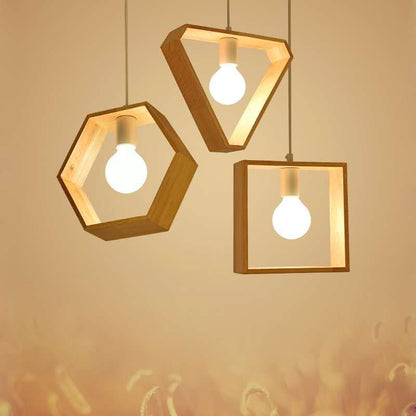 Nordic Wooden Pendant Ceiling Light - Modern Oak Hanging Ceiling Lamp