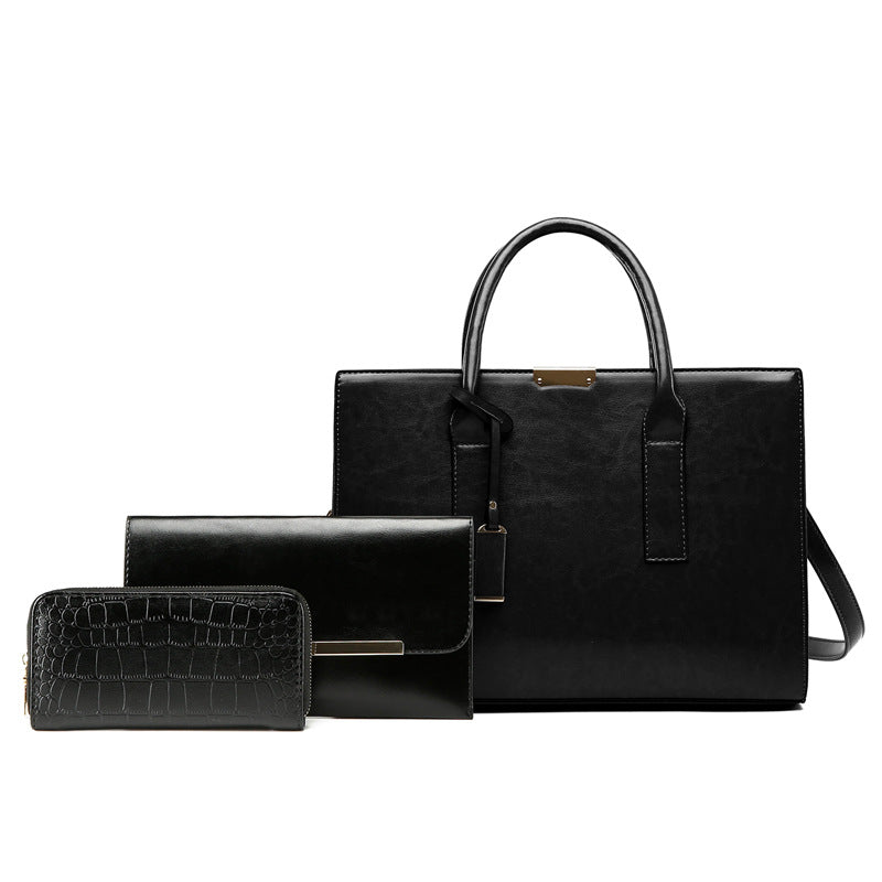 Women's Crocodile Pattern Designer Handbag–Shoulder, Crossbody & Tote Bag