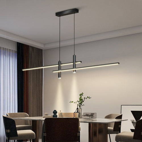 Modern LED Linear Pendant Light - Dimmable Nordic Hanging Ceiling Light
