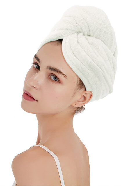 Coral Fleece Hair Towel Wrap-Super Absorbent Quick Dry Hair Turban-Soft Microfiber Hair Drying Cap