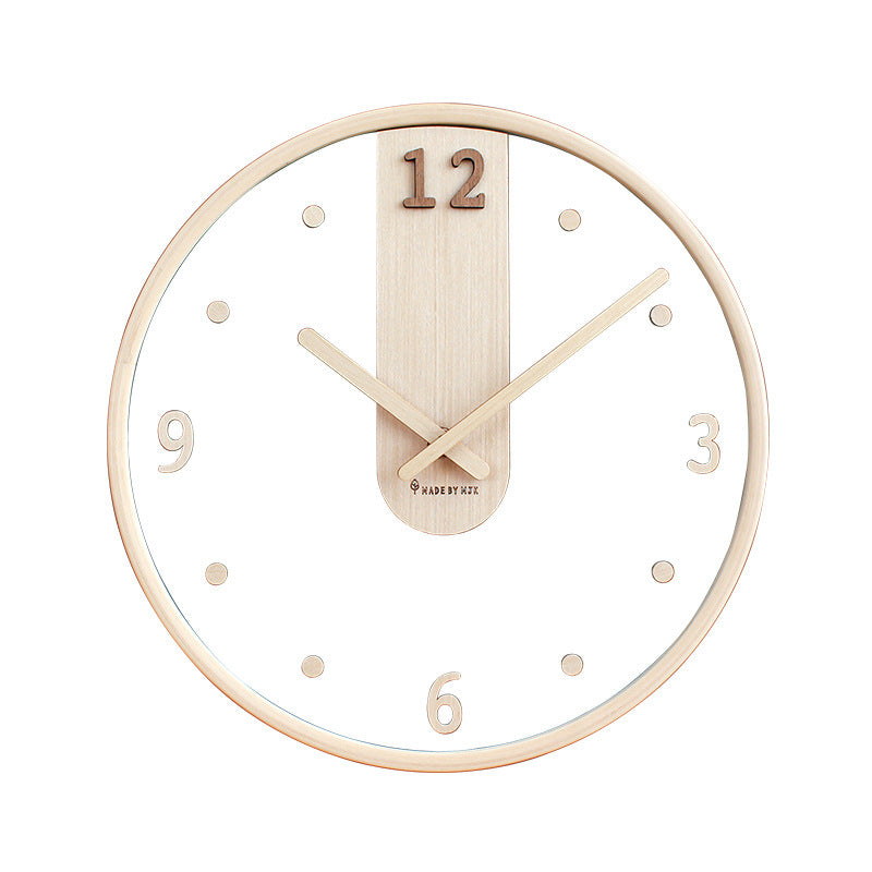 Nordic Minimalist Silent Wall Clock–Modern Wooden Decorative Clock for Living Room, Bedroom & Office
