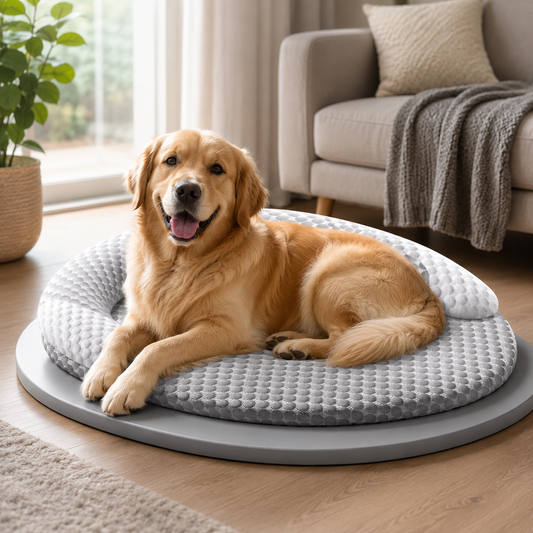 Cooling Pet Bed With Removable Ice Mat–Breathable Summer Bed For Dogs & Cats