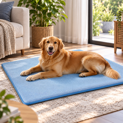Pet Cooling Mat - Ice Silk Summer Cooling Bed for Dogs & Cats