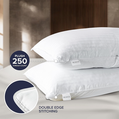 Cotton Filled Pillow Set – Soft Polyester Bed Pillows (2 Pack), Comfortable Sleeping Pillows for Home