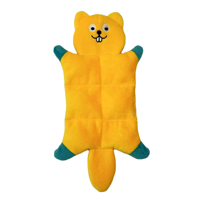 Stuffing-Free Plush Dog Toy–Squeaky Bite-Resistant Animal Chew Toy