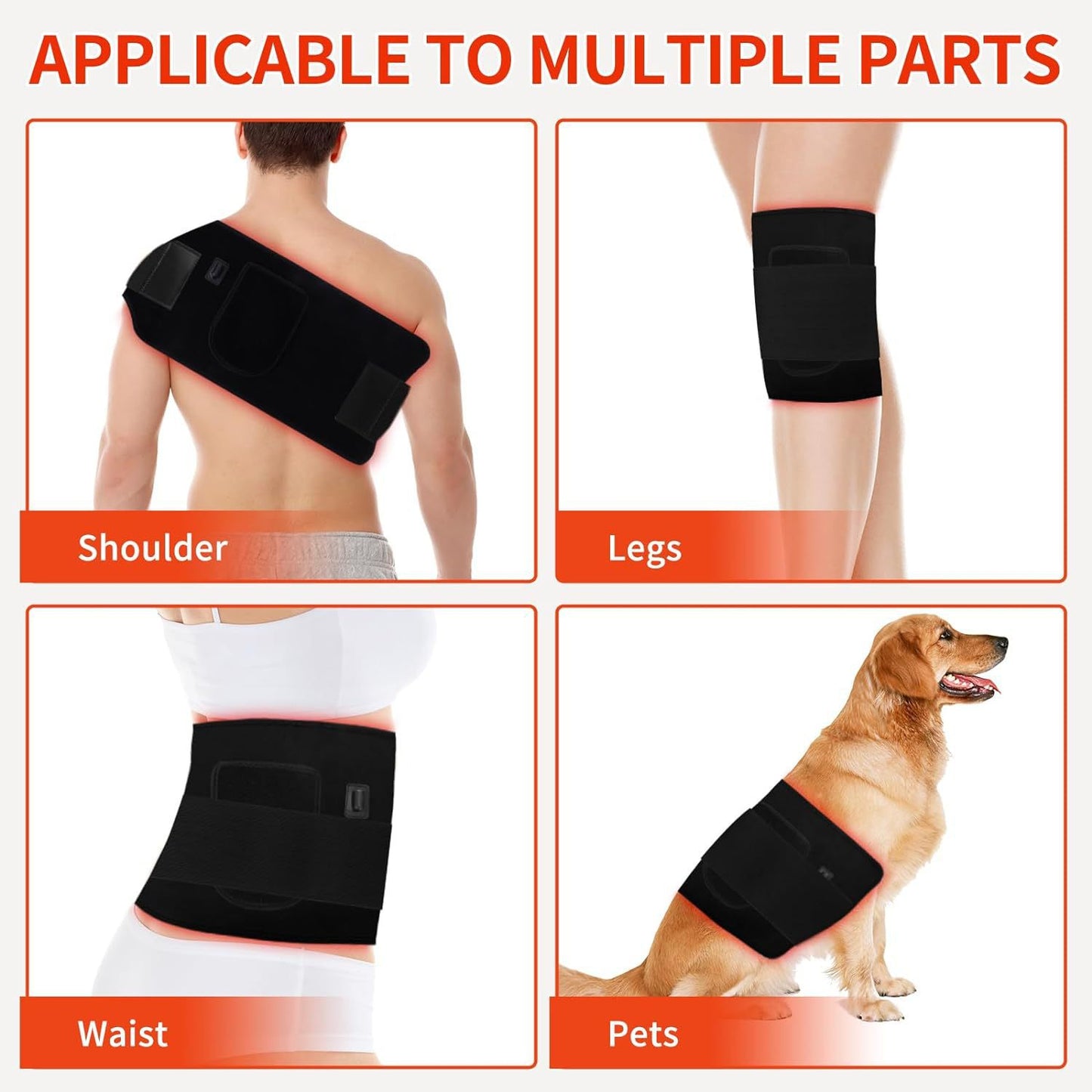 Red Light Therapy Belt–Infrared LED Heating Wrap for Muscle & Joint Comfort