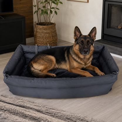 Extra Large Comfortable Dog Bed–Washable Calming Pet Sofa Bed With Carry Handle