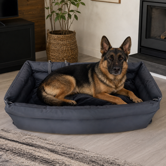 Extra Large Comfortable Dog Bed–Washable Calming Pet Sofa Bed With Carry Handle