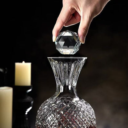 Rotating Crystal Wine Decanter - 1000ml+ Gyroscopic Wine Aerator with Luxury Base