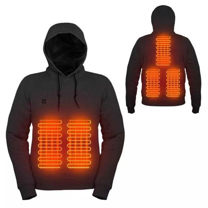 USB Heated Hoodie - Fleece-Lined Electric Heating Pullover Sweatshirt with Hood for Men & Women