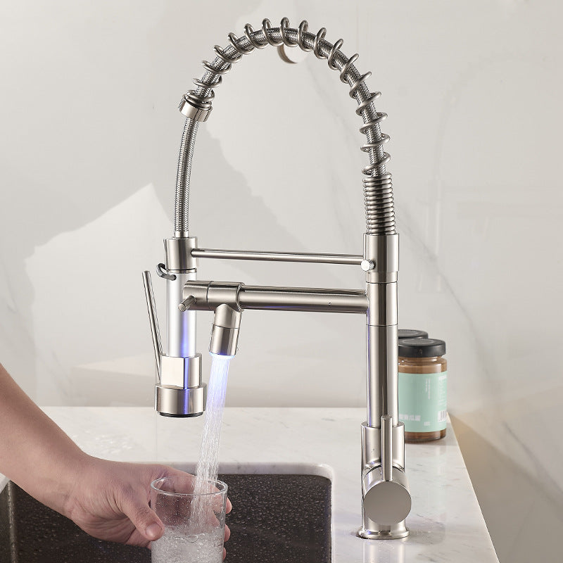 Luxury Pull-Out Spring Kitchen Mixer Tap–Commercial Style Hot & Cold Sink Faucet