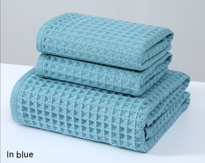 Cotton Waffle Bath Towel-Lightweight Quick Dry Waffle Weave Towel-Soft Absorbent Spa Bathroom Towel