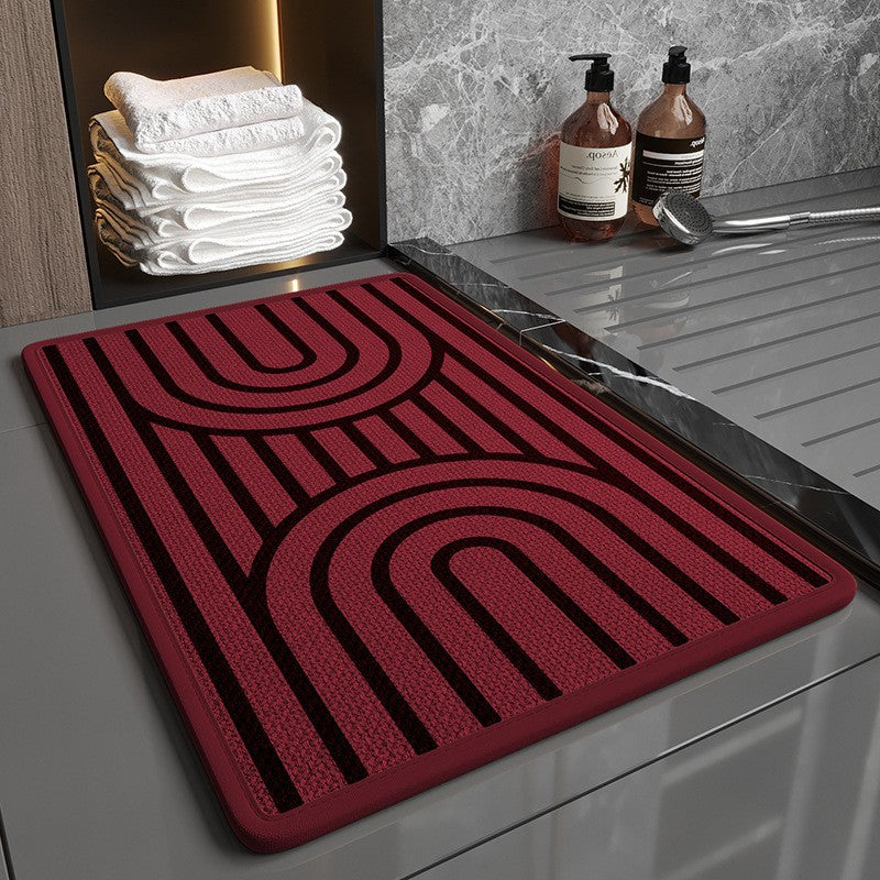 Super Absorbent Non-Slip Bath Mat - Quick Dry Linen Bathroom Floor Rug
