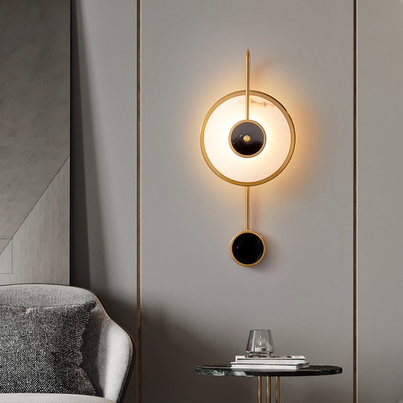 Marble LED Wall Light - 60cm Luxury Stone Bedside & Hallway Wall Lamp
