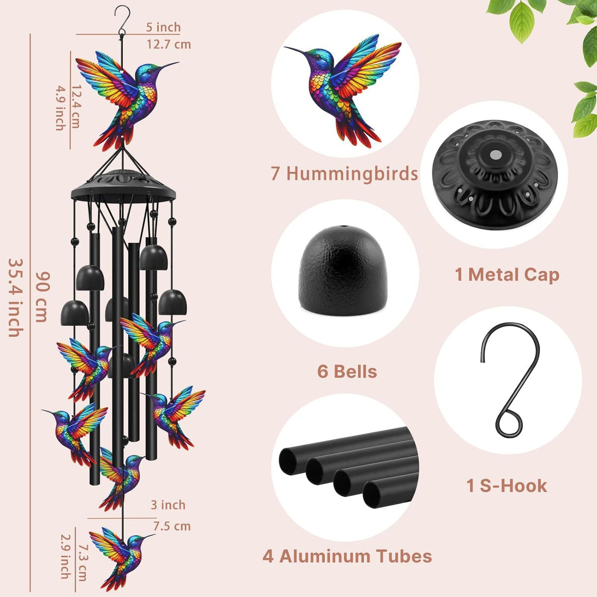 Colourful Metal Wind Chimes - Handmade Animal Garden Hanging Decoration