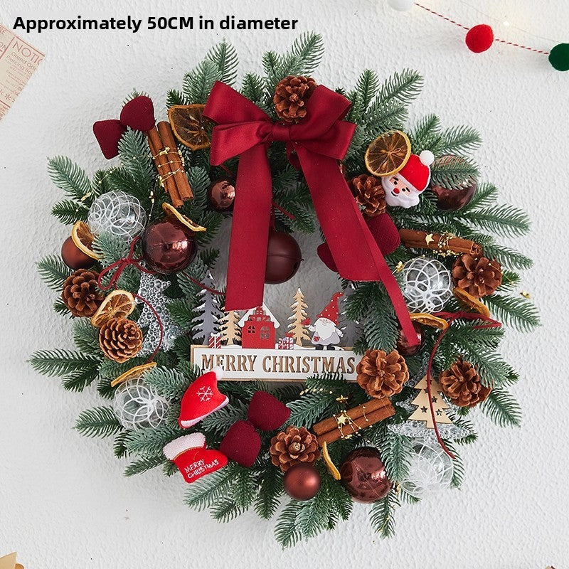 Luxury Christmas Wreath - 40cm & 50cm Festive Door Wreath with Optional LED Lights