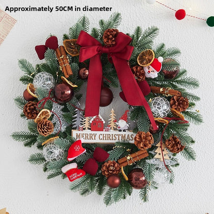 Luxury Christmas Wreath - 40cm & 50cm Festive Door Wreath with Optional LED Lights