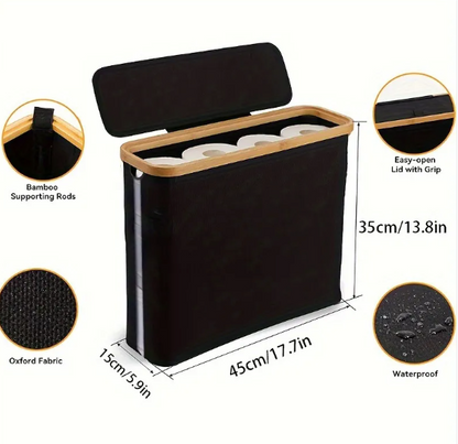 Modern Toilet Paper Storage Basket-Visible Tissue Holder Organiser-Decorative Household Toilet Paper Box for Bathroom, Bedroom & Office