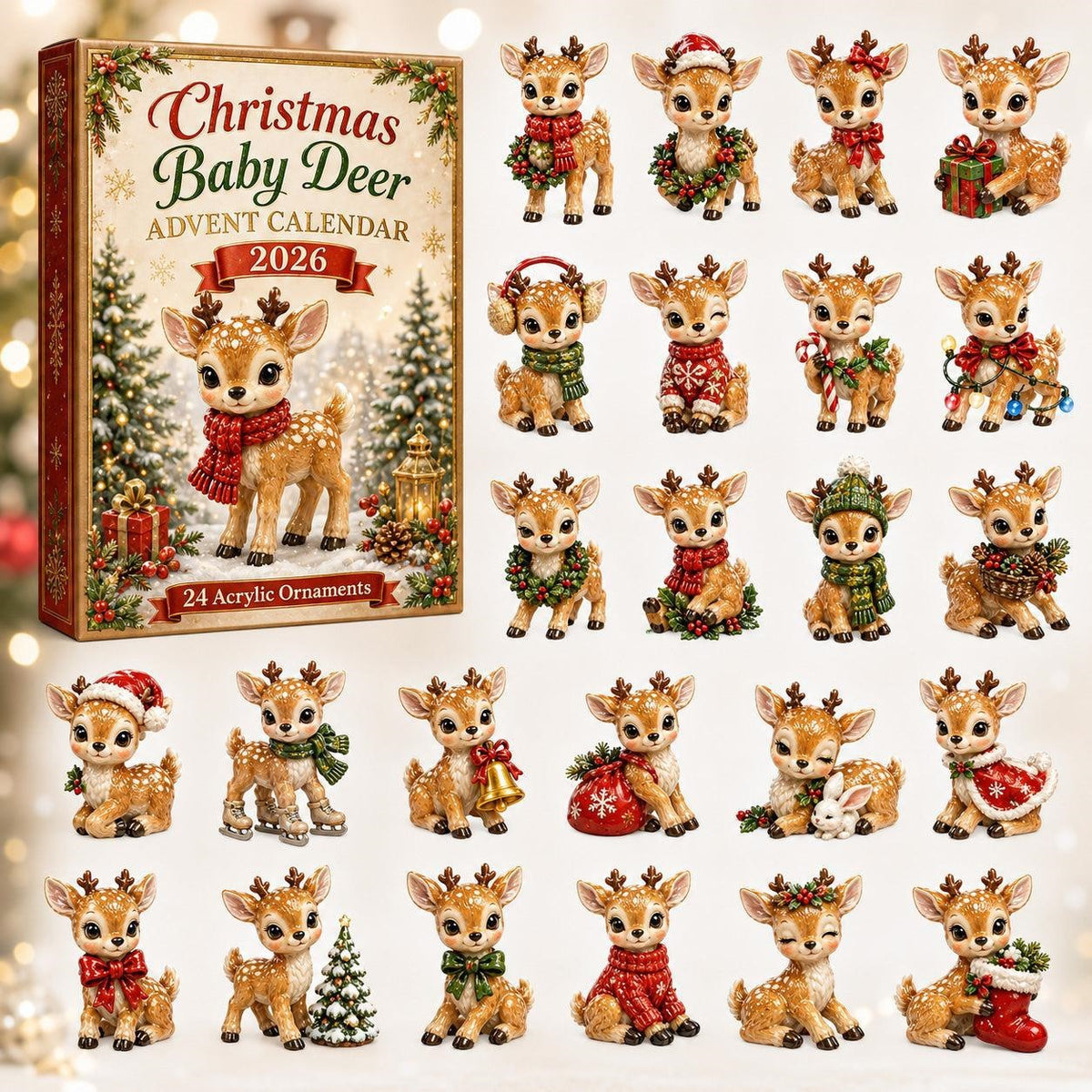 Christmas Acrylic Decorations Blind Box - 3mm Festive Santa, Gnome & Snowman Collectible Ornaments