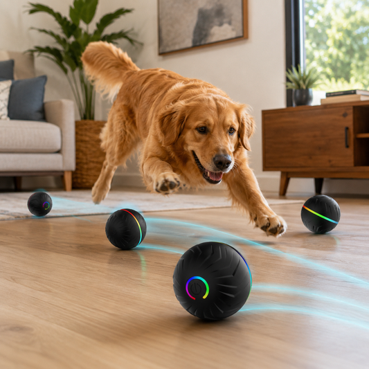 Smart Interactive Bouncing Dog Ball–Durable Rubber Automatic Bounce Toy For Dogs