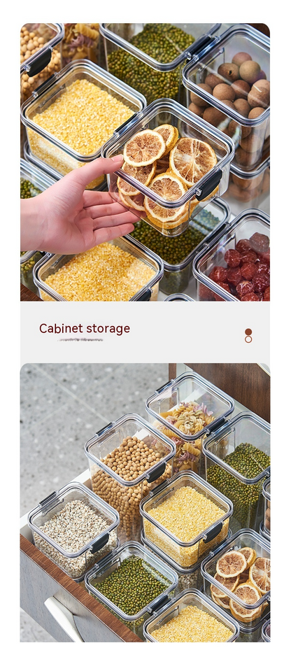 Airtight Food Storage Containers–BPA-Free Grain & Cereal Storage Set, Stackable Kitchen Pantry Organisers, Clear Plastic Containers