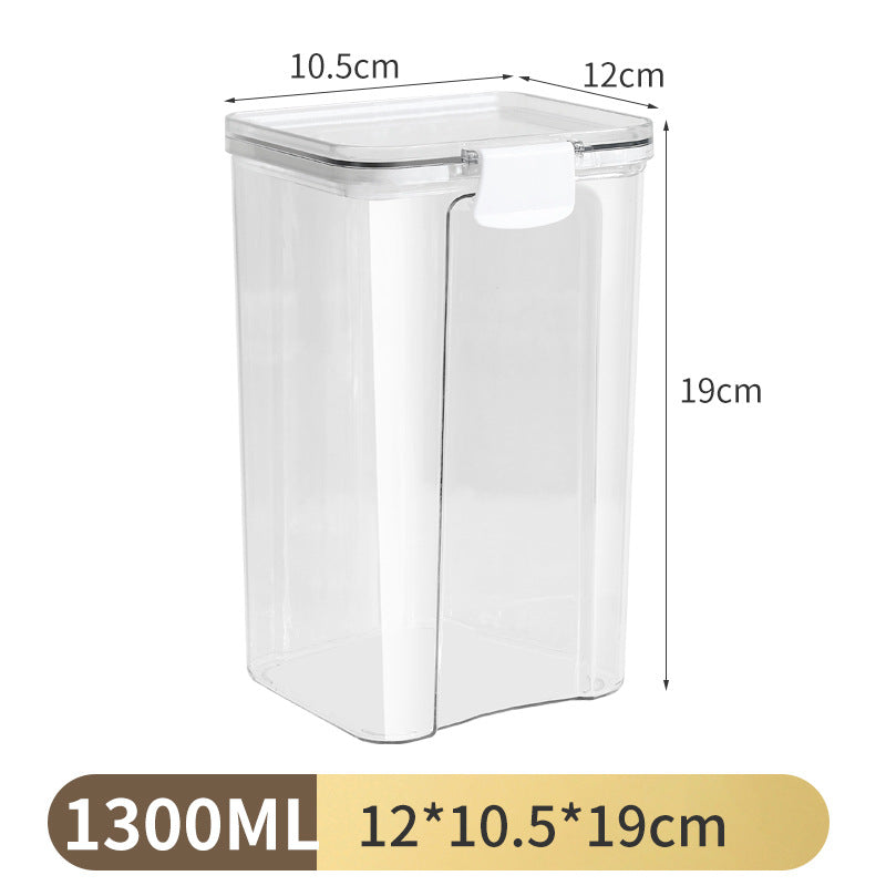 Airtight Storage Jar with White Lid–Stackable Kitchen Food Container, BPA-Free Grain, Snack & Tea Storage (460ml–1800ml)