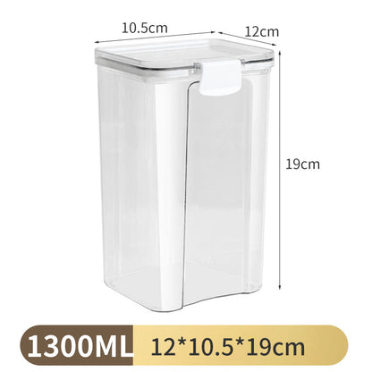 Airtight Storage Jar with White Lid–Stackable Kitchen Food Container, BPA-Free Grain, Snack & Tea Storage (460ml–1800ml)
