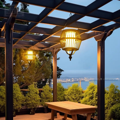 Solar Outdoor Pendant Light - IP55 Waterproof LED Garden Hanging Light