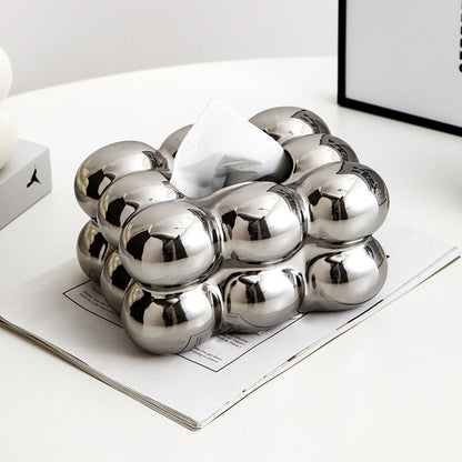 Nordic Ceramic Tissue Box–Modern Decorative Tissue Holder for Living Room & Bedroom