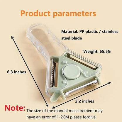 3-in-1 Vegetable Peeler–Stainless Steel Multi Blade Peeler, Julienne & Slicer Kitchen Tool (Ergonomic Handle)