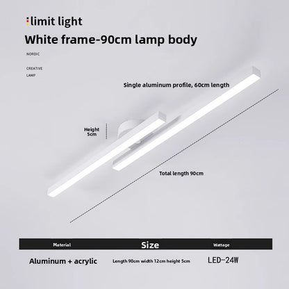 Modern Linear LED Ceiling Light - Dimmable Minimalist Ceiling Light for Living Room & Bedroom