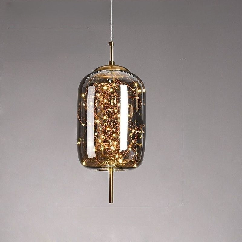Nordic Glass Pendant Light–Modern Starry Sky LED Hanging Ceiling Light