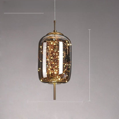 Nordic Glass Pendant Light–Modern Starry Sky LED Hanging Ceiling Light