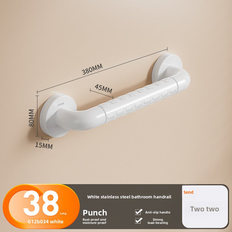 Stainless Steel Bathroom Grab Bar - Wall Mounted Safety Support Rail with Optional Luminous Ring
