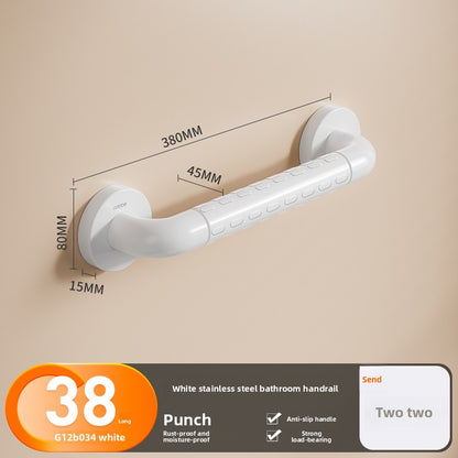 Stainless Steel Bathroom Grab Bar - Wall Mounted Safety Support Rail with Optional Luminous Ring