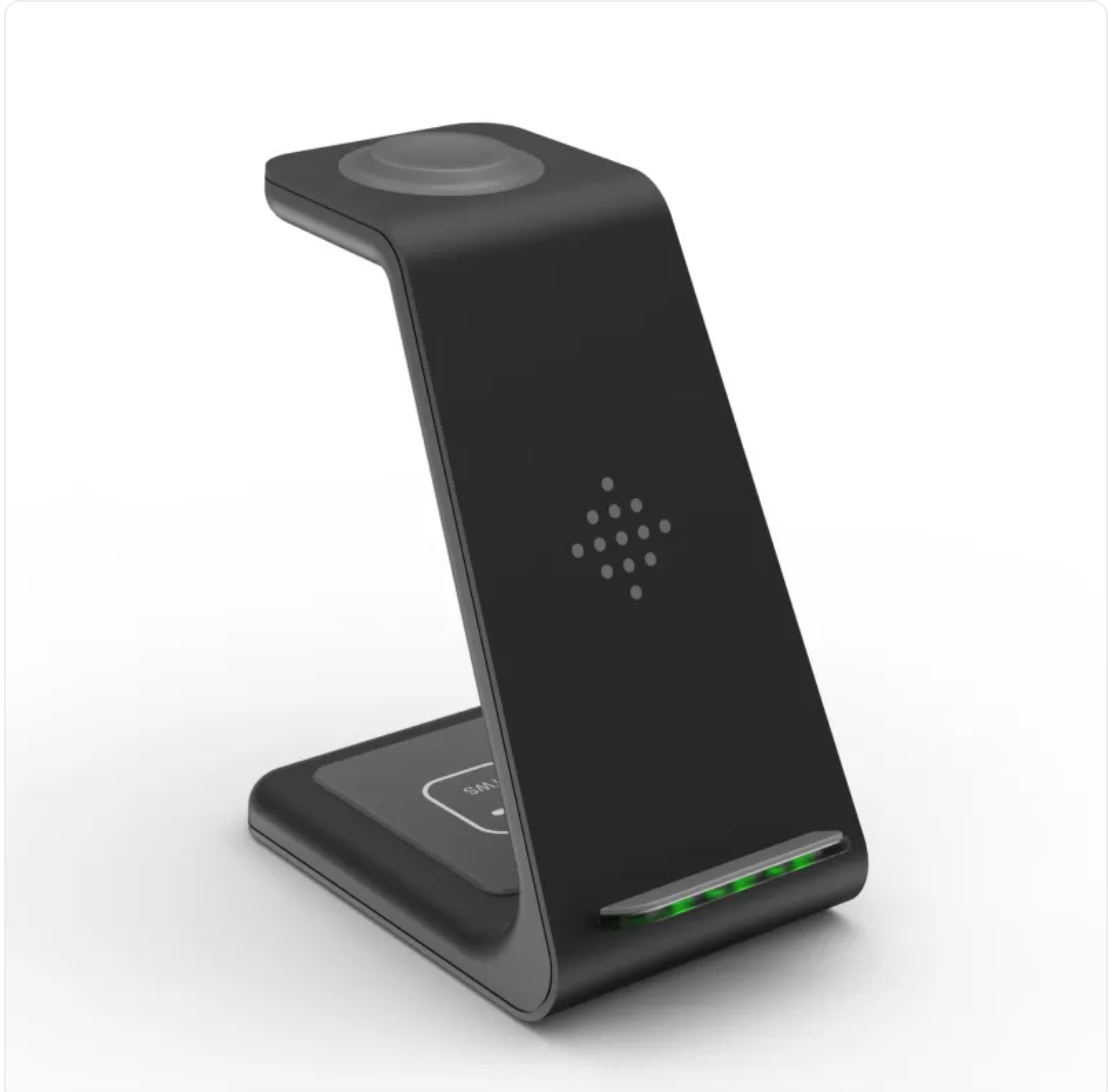3-in-1 Wireless Charging Station–Fast Charging Dock for Phone, Smartwatch & Earbuds
