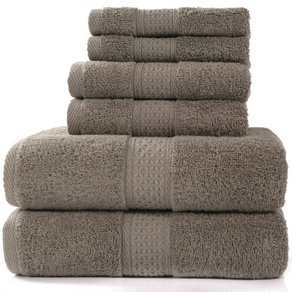 6 Piece Cotton Towel Set-Soft Absorbent Bath Towels Set-Luxury Bathroom Towels Quick Dry