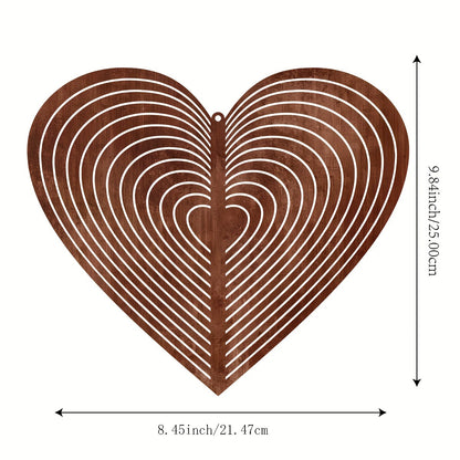 Heart Wind Spinner Garden Ornament–Decorative Metal Wind Spinner For Garden & Outdoor Décor