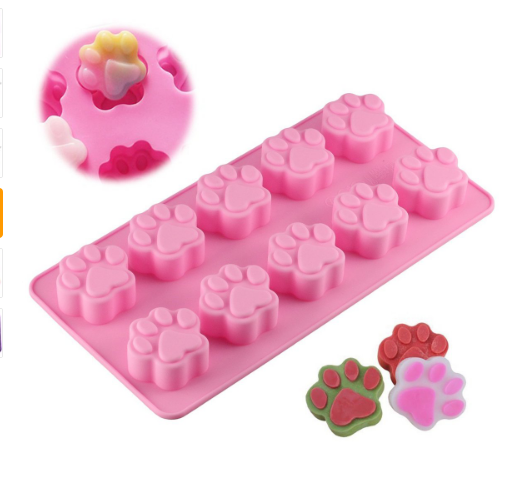 Silicone Dog Treat Molds–Paw & Bone Shape Baking Moulds, Non-Stick Pet Treat & Chocolate Molds