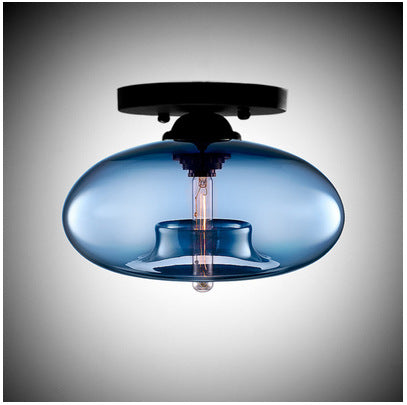 Italian Art Glass Ceiling Light - Modern Colourful Glass Flush Mount Ceiling Lamp