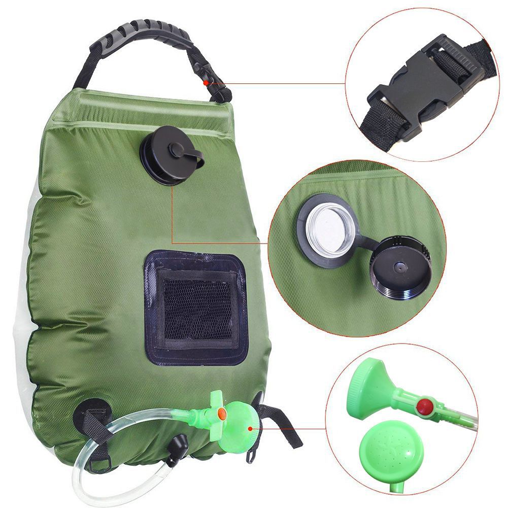 20L Solar Camping Shower Bag–Portable Outdoor Solar Heated Shower