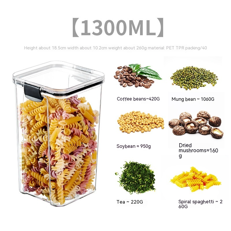 Airtight Food Storage Containers–BPA-Free Grain & Cereal Storage Set, Stackable Kitchen Pantry Organisers, Clear Plastic Containers
