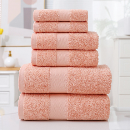 6 Piece Cotton Towel Set-Soft Absorbent Bath Towels Set-Luxury Bathroom Towels Quick Dry