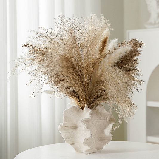 Matte Ceramic Flower Vase–European Style Decorative Vase for Fresh & Dried Flowers, Modern Home Décor