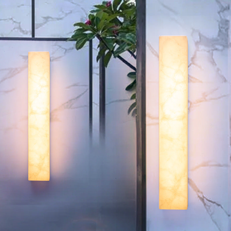 Modern Marble Or Marble Look LED Wall Light - Minimalist Long Wall Lamp for Bedroom & Living Room