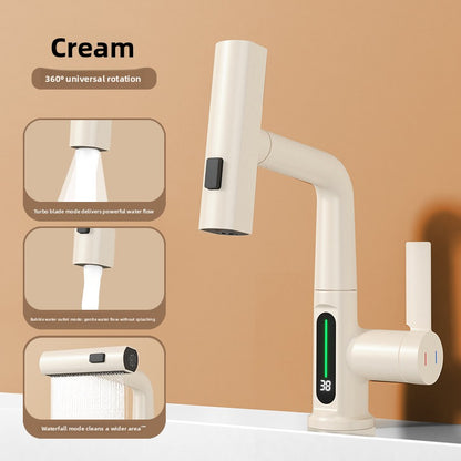 Digital Temperature Pull-Out Kitchen Mixer Tap - 360° Swivel Multifunction Faucet