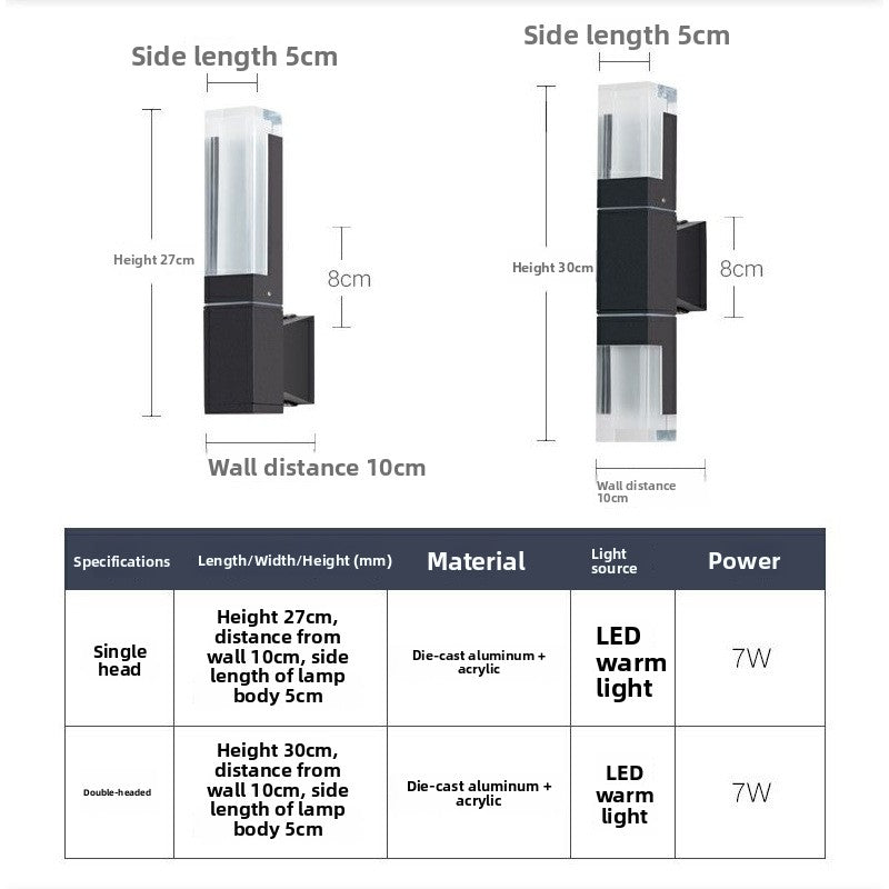 IP65 LED Wall Light - Waterproof Indoor & Outdoor Up Down Wall Lamp