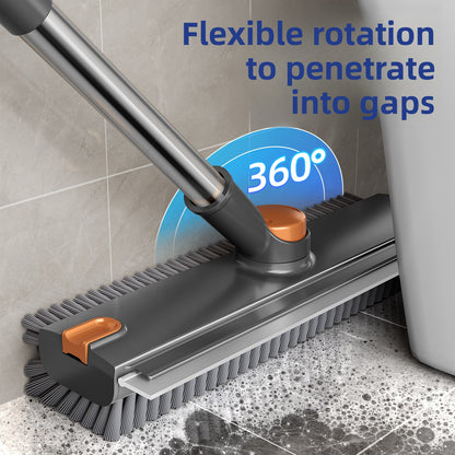 Heavy Duty Floor Scrub Brush–Bathroom Crevice Cleaning Brush With Built-In Scraper