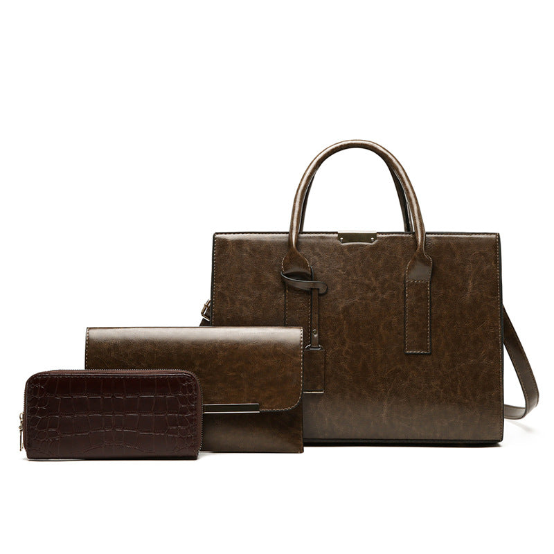 Women's Crocodile Pattern Designer Handbag–Shoulder, Crossbody & Tote Bag