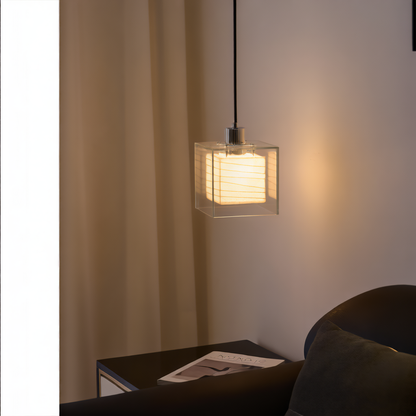 Bauhaus Glass Pendant Light - Mid-Century Modern LED Hanging Ceiling Lamp